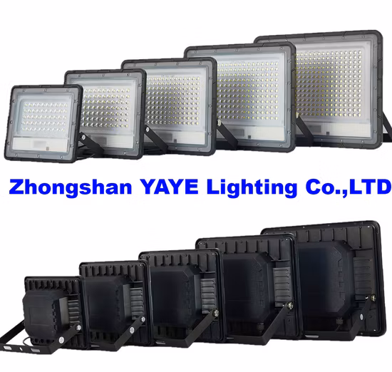 Yaye ソーラーファクトリー 50W/100W/200W/300W/400W アルミニウム IP67 ソーラー LED 洪水ガーデンウォールパークパスウェイランドスケープリモコントンネルライト 1000 個在庫